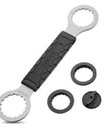 Pro Grade Bottom Bracket Removal Tool Kit For Bike Maintenance with precision extractor and crank cap wrench shown.
