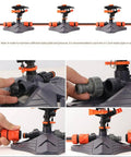 360 Degree Yard Sprinkler With Adjustable 45 To 90 Degree Spray being connected to garden hose, focusing on nozzle and settings.