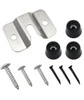 Portable Dartboard Mounting Bracket Kit with screws, nails, and stabilizers. Durable metal construction, easy installation hardware