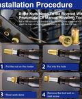 Installation procedure for 1/4-20 Rivet Nuts Zinc Plated Carbon Steel Threaded Insert Rivnut Flat Head UNC 20 Pieces