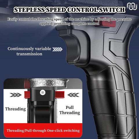 Cordless Automatic Cable Puller Tugger For Electricians Features battery operated wire feeder stepless speed control switch