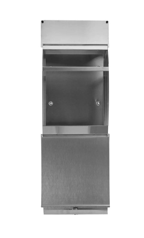Built Tough Heavy Duty Wall Mounted Stainless Mailbox With Locking Keyed Security Industrial Grade 304 Brushed Stainless Steel Front View