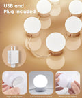 14 Bulb Dimmable Hollywood Style Makeup Vanity Lights Kit With 22ft Adjustable Fixtures and USB Plug Shown