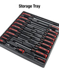 Heavy Duty 20 Piece Combo Screwdriver Set With Slotted, Phillips, And Torx Drivers, storage tray view