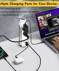 Pop Up Power Outlet For Countertop With 3 AC Outlets And 2 USB Ports, Hidden Recessed Socket In Use On Office Desk