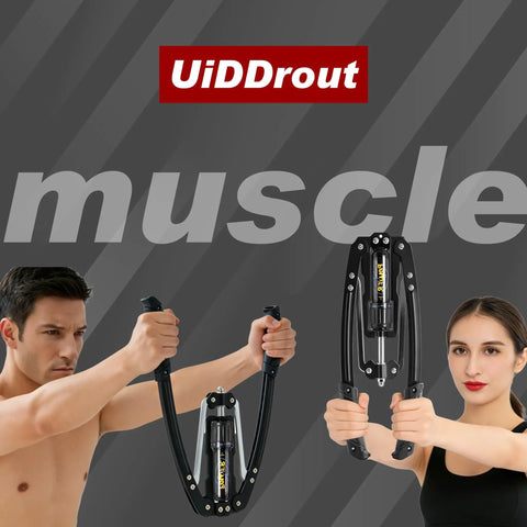 Twister Arm Exerciser With Adjustable Hydraulic Resistance From 22 To 440 Lbs For Fast Home Workouts, showcased by two users.