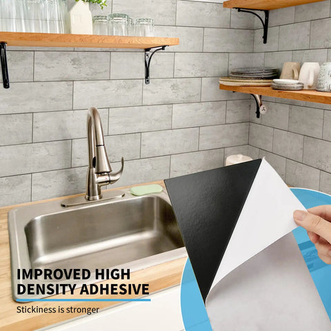 Dark Slate Peel And Stick Backsplash Kit For Kitchen And Bath Large 5.9in x 11.8in Self Adhesive Subway Tiles in modern kitchen