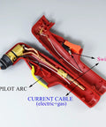 IPT-60 PT60 Plasma Cutter Torch Head Body Replacement For IPT-60 PT60 Machines OEM Style Red Torch Assembly inside view