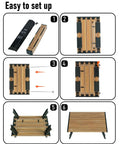 Step-by-step setup guide for Ultralight Compact Mini Beach Picnic Folding Aluminum Table With Carry Bag Nature Finish.