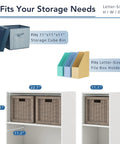 Stackable 2 Cube Wood Storage Organizer Shelves For Dorm, Teen Room And Home Office Fits Cubby Bins, light blue finish