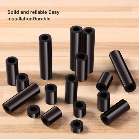 Black rubber spacers from Outlet Spacer Kit With 120 Non-Threaded 6mm Rubber Spacers, Assorted 6 Sizes To Fix Wonky Or Sunken Outlets