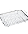 Nonstick Mesh Air Fryer Basket Set For Oven, Stainless Steel Grill Tray Wire Rack Roasting Basket 2 Piece, side view
