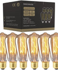Vintage Style 25W Incandescent Clear Glass Bulbs For Home Lighting Amber Warm 2700K 110V 6 Pack Great For Pendant Fixtures Creating A Cozy Retro Vibe With Soft Glow And Classic Warmth