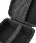 Interior view of Straight Up Eva Hard Travel Case For Tesla Ccs1 J1772 Charging Adapter with mesh pocket and soft lining.