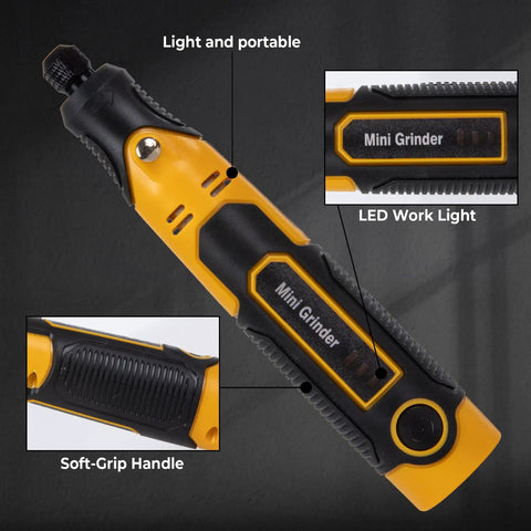 Lightweight Cordless 3.6V Rotary Tool Kit With 55 Piece Set For DIYers Includes Diamond Burrs Cut Off Wheels Sanding Drums