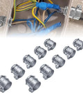 Heavy Duty 20 Piece 1 Inch Squeeze Conduit Connectors For Fmc Electrical Systems Die Cast Zinc Alloy used in a junction box.