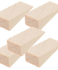 Heavy Duty Wooden Door Stop Wedges Set Of Five Triangular Door Holders for Home and Office shown on white background.