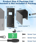 Anti Theft Video Doorbell Mount No Drill Bracket For Battery And Video Doorbells with installation parts layout shown