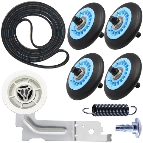 Premium Dryer Repair Kit With Roller Replacement, Idler Pulley, And 92 Inch Belt, includes DC97-16782A rollers and DC93-00634A pulley
