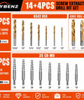 Grab The Ultimate 18-Piece Bolt Extractor Kit With Left Hand Drill Bits To Fix Stuck Stripped Screws Super Easy And Save Your Backtime No More Broken Tools Allowed 9 left hand drill bits and 9 extractors