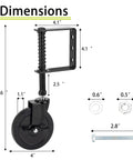 4 Inch Heavy Duty Fence Gate Wheel For Metal Tube Adjustable Spring Loaded Caster Wheel With 360 Degree Swivel Black Rubber