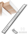 18 Inch Center Mount Drawer Slides 1 Pack Heavy Duty Hidden Undermount Three Quarter Extension Bottom Glide Track Runners For Kitchen Cabinets Dressers And Chests Of Drawers, satin nickel