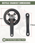 One Piece 38T Mountain Bike Crankset With 170Mm Arm And 104 BCD Steel Construction Single Sided Aluminum Alloy Chain Cover dimensions