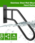 Stainless Steel Wall Mount Hand Railing showing water resistance. Heavy Duty U Shaped Wall Mount Stair Handrail For Indoor Outdoor Porch Steps Non Slip Safety Grab Bar Zero Fuss Setup Provides Rock Solid Balance And Keeps You Secure.