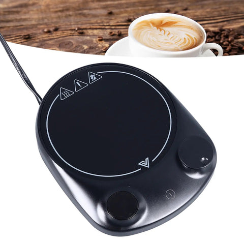 Fast Heating Electric Mug Warmer Featuring Four Adjustable Heat Settings And Smart Auto Shutoff, compact design with touch controls.