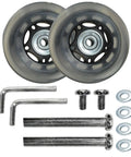 Heavy Duty Suitcase Wheels Replacement Set With Tough Rubber 360 Swivel Casters And Precision Bearings, includes 2 wheels and fasteners.