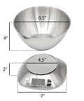 Stainless Steel Digital Kitchen Scale With Bowl For Food And Coffee Lab LCD Display No Fuss Five Easy Unit Modes Grams