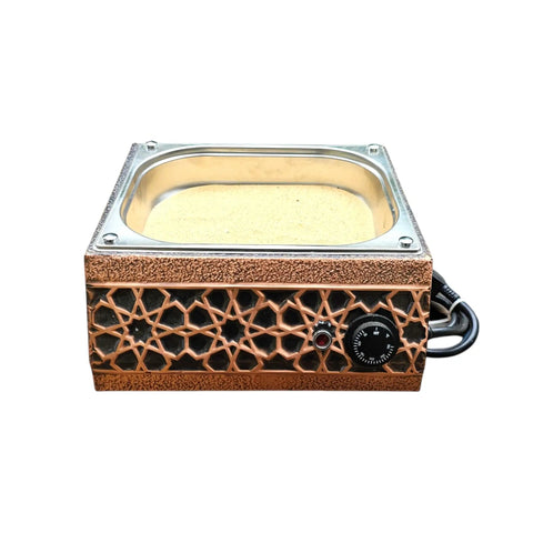Traditional Copper Turkish Sand Coffee Maker With Pot Set Seljuk Square Design 110 To 230 Volt Heating Sand Machine A Must Have Copper Finish Authentic Classic Kitchen Accessory