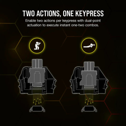 Game Changing Wired Gaming Keyboard Built With Smooth Magnetic Switches Tuned From Snap Tap To Heavy Thock Rapid Trigger Socsd Ready For Crisp Pbt Keycaps Dead Silent Build And Eight Thousand Polling Speed In Black showing dual-point actuation for instant combos.