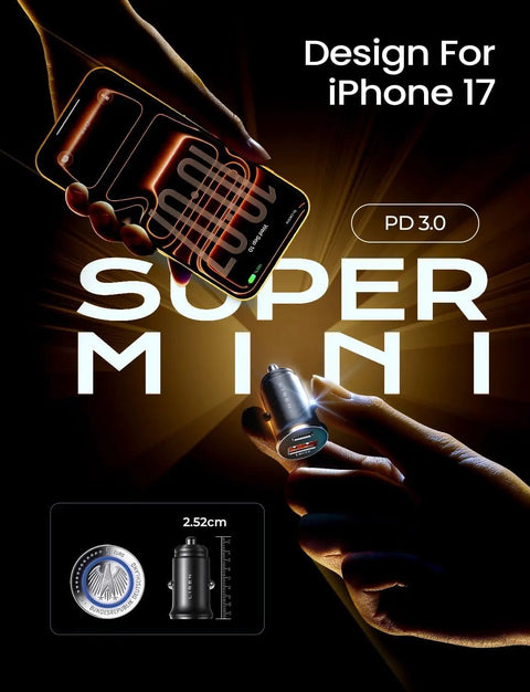 Top Shelf 69W Dual Usb C Cigarette Lighter Car Charger Adapter With Pd 36W And Pps 33W Swift Fast Charge For IPhone And Samsung Galaxy Gadgets Straight Up No Sweat in hand beside iPhone 17