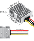 Heavy Duty DC Step Down Converter 48V To 12V And 72V To 12V Delivers Straight Up 10 Amp Power with heat sink and wires.