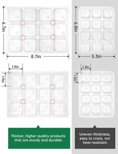Dimensions of Top Notch Seed Starter Kit With Heat Mat And Grow Lights 3 Pack Trays With 36 Big Cells Adjustable Humidity Vents.