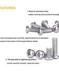 Heavy Duty 50 Piece 1/4 20 Phillips Pan Head Machine Screw Kit With Ridiculously Tough 304 Stainless Steel showing detailed features.