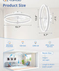 Slick Low Profile Ceiling Fan With Smart LED Light And Dual Remote And App Control Small Room Cooler dimensions 19.7" x 13.8".