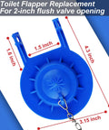 Two Inch Universal Toilet Flapper Replacement With Long Lasting Rubber Seal And Stainless Steel Chain Fits Most Two Inch Flush Valves Including American Standard Prevents Hissing And Running Toilets