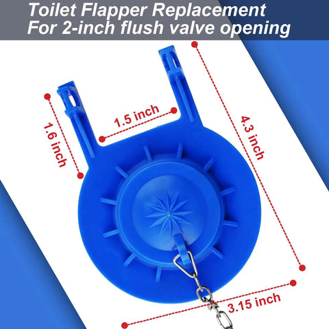 Two Inch Universal Toilet Flapper Replacement With Long Lasting Rubber Seal And Stainless Steel Chain Fits Most Two Inch Flush Valves Including American Standard Prevents Hissing And Running Toilets