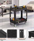 Beefy Rolling Storage Cart 40 By 17 Inches With 1000 Lb Capacity, Workhorse Utility Cart Made From Industrial Grade Polypropylene, Rustproof, Waterproof, Corrosion Resistant For Indoor Or Outdoor Use in garage