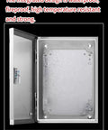 Outdoor Waterproof Electrical Junction Box Built Tough For Real World Outdoor Use Wall Mounted Enclosure With Locking Front Panel And Mounting Plate Weatherproof Industrial Project Case In Silver 50x25x60cm, 304 stainless steel