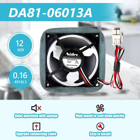 Refrigerator Evaporator Fan Motor With Silent Sponge For Quiet Operation Replacement Compatible With RF Series Models