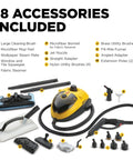 Top Shelf Multipurpose Steam Cleaner Packs 18 Slick Nozzles For Chemical Free Deep Cleaning Wallpaper Removal And Tough Daily Household Surface Scrubbing with included accessories