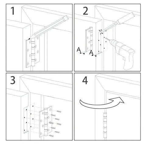 Installation guide for Matte Black 3.5 Inch Door Hinge Set 18 Pack Interior Hinges With Five Eighths Radius Corners