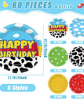 Legendary 7 Inch Cartoon Story Paper Plates 60 Pack Boy Birthday Party Supplies Sky Blue Cow Print Cloud Dessert Dishes Disposable Tableware Set That Truly Goes Hard For Awesome Celebrations - 7-inch plates in six designs.