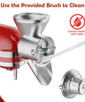 All-metal grain mill attachment for KitchenAid stand mixer with metal hopper and grind adjustment dial