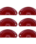 Red Cup Pulls Shell Style Cabinet Handles 6 Pack Iron With Spray Painted Finish 81x35x18mm 65mm Hole Spacing