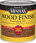 Red Oak Semi Transparent Oil Based Wood Stain Glides On Slick And Seals Natural Grain For A Real Deal Long Lasting Exterior Deck And Fence Finish Built Tough in a half pint container.