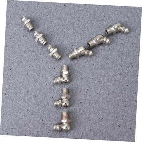 Heavy Duty 45 Piece Grease Fitting Assortment Kit with M8x1 Straight 90 Degree and Bend Zerk Fittings Steel Construction